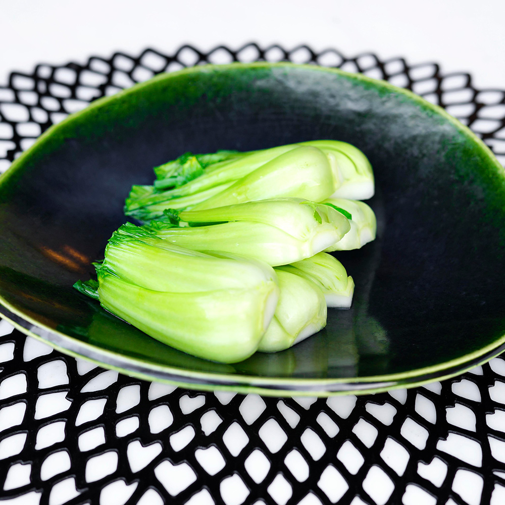 Seasonal chinese vegetables, bok choy with garlic